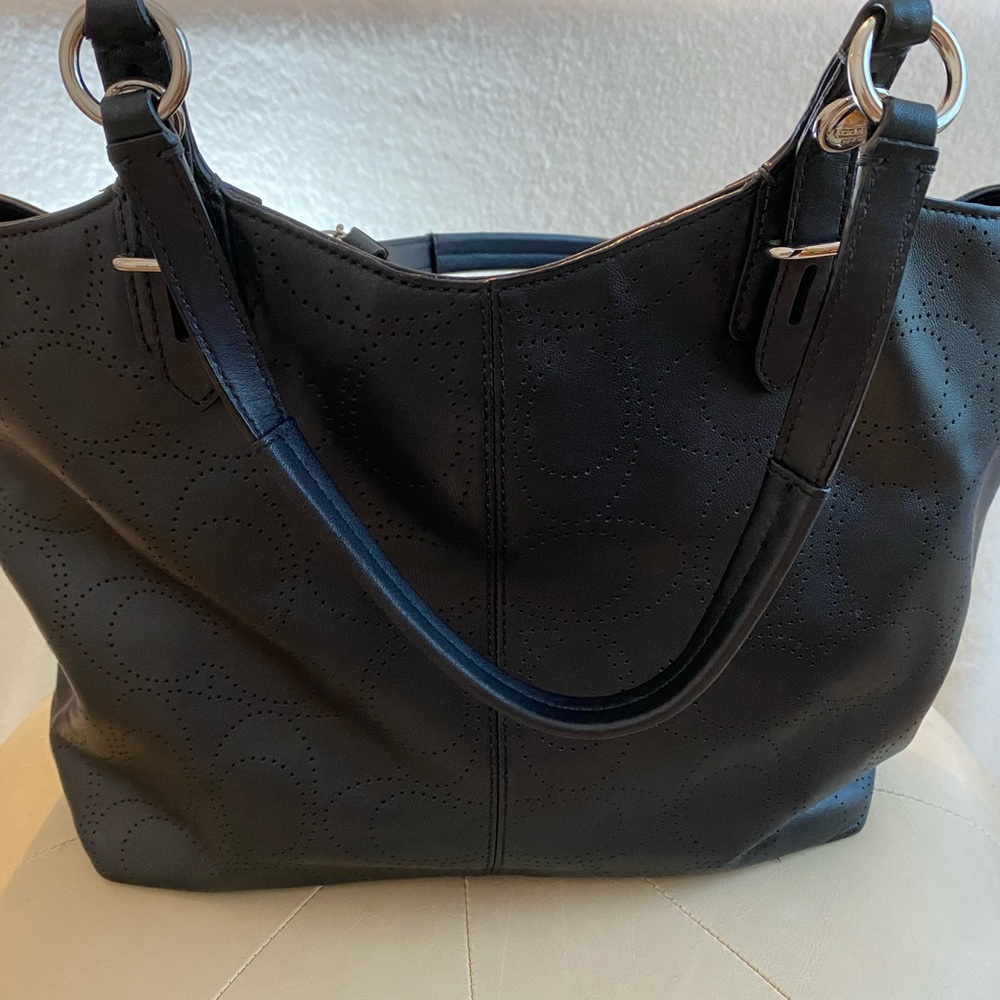 Coach Perforated C Logo Tote Carryall